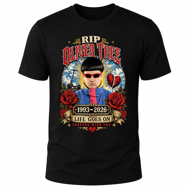 RIP Oliver Tree T-Shirt (Black Tee) All Size S-5XL Gift For Fan BH1685