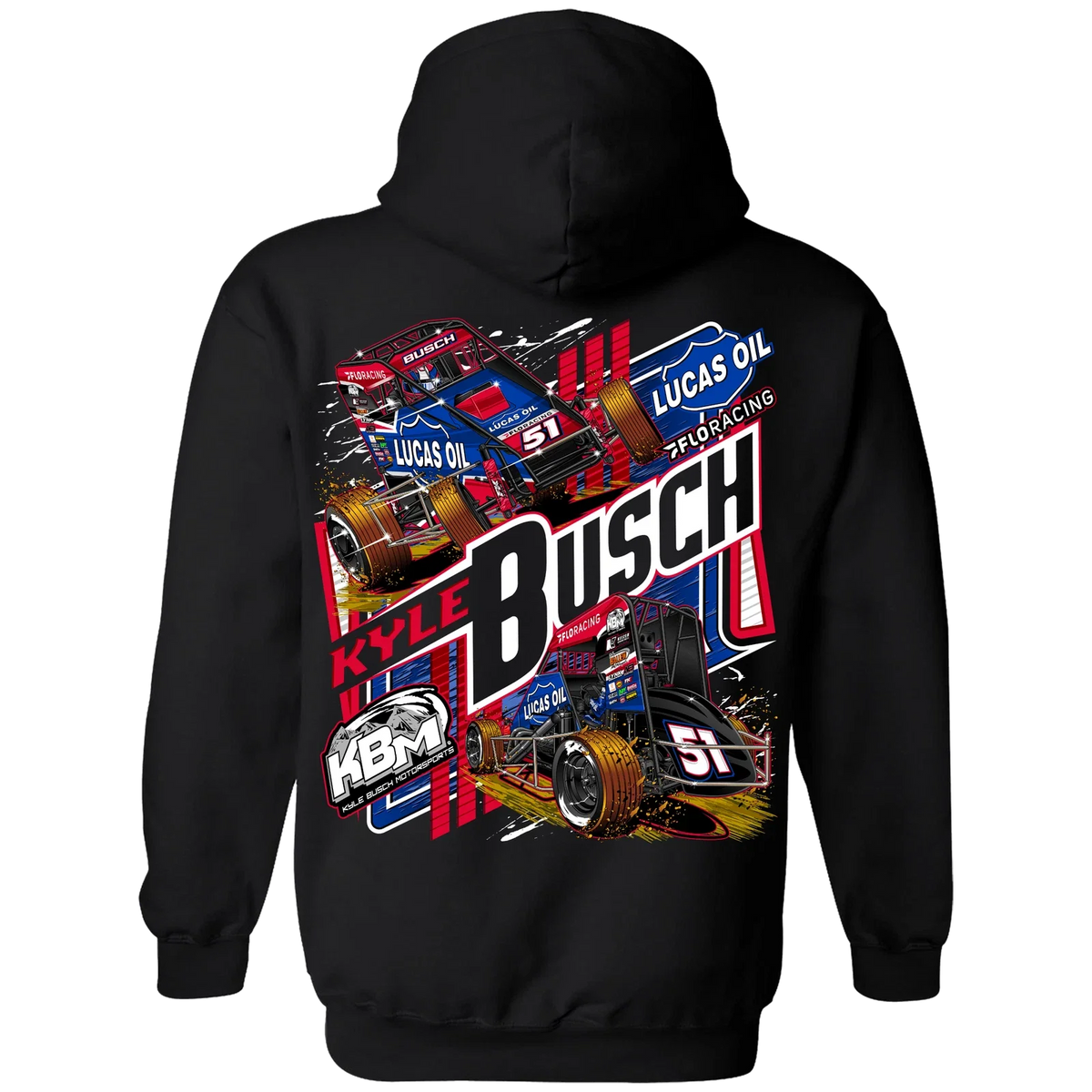 KYLE BUSCH #51 LUCAS/FLO BLK MIDGET HOODIE