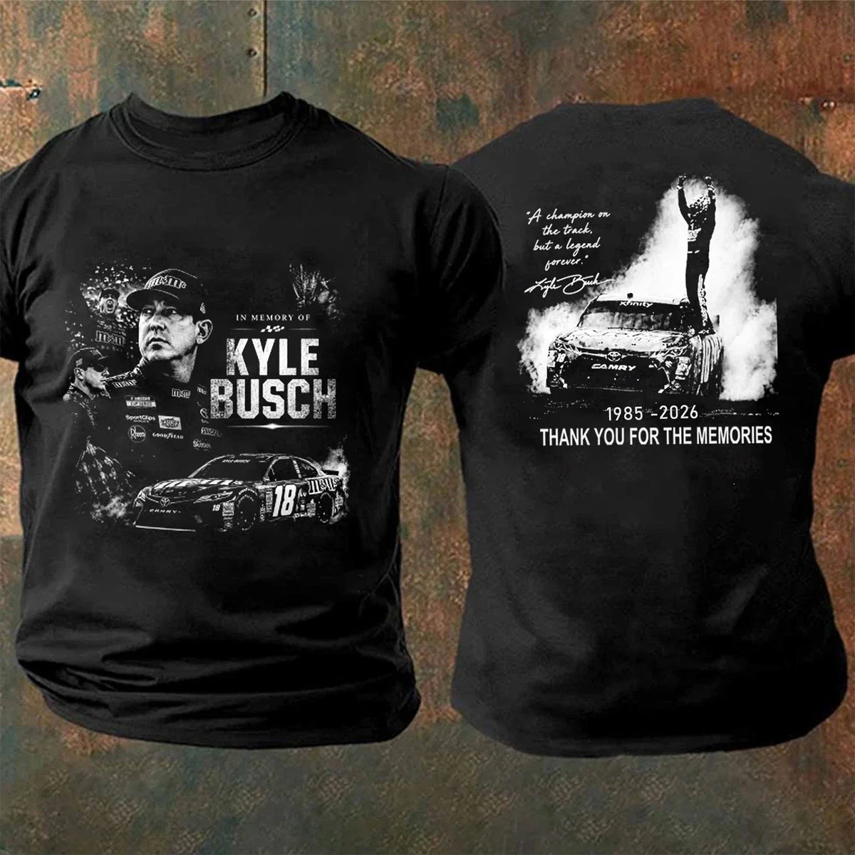RIP Kyle Busch 1985-2026 Memorial T-Shirt Number 8 Alsco NASCAR Racing TShirt