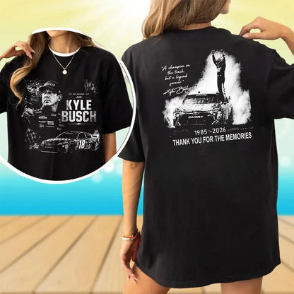 RIP Kyle Busch 1985-2026 Memorial T-Shirt Number 8 Alsco NASCAR Racing TShirt