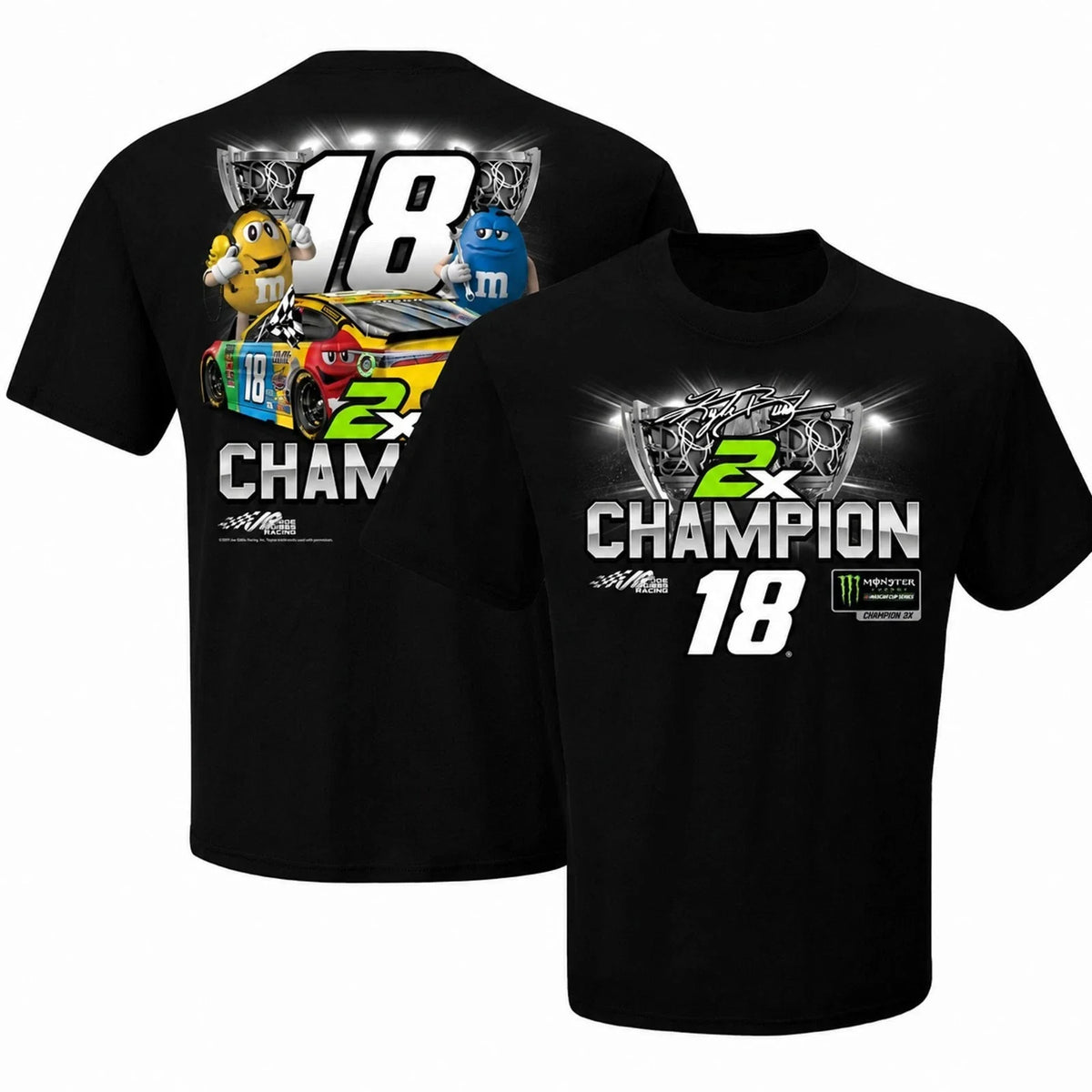 Kyle Busch #18 Two Time Cup Champion Tee Shirt
