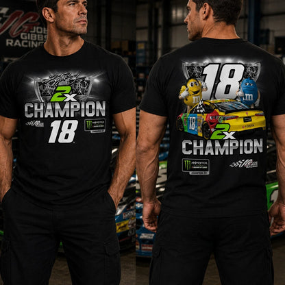 Kyle Busch #18 Two Time Cup Champion Tee Shirt