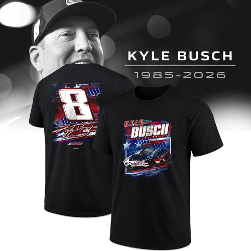 Kyle Busch USA Flag Memorial Shirt NASCAR #8 Tribute Tee